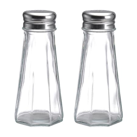 Lifetime Lifetime Gemco 3 oz Clear/Silver Glass Bevelled Salt and Pepper Set 2 pk 5078610